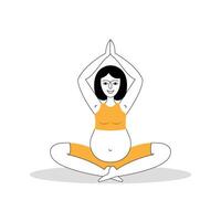 zwanger vrouw mediteert vector