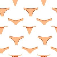 naadloos patroon met Dames ondergoed, Dames lingerie. achtergrond met beige slipje. ondergoed, bikini verzameling vector