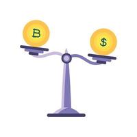 balanceren bitcoin en dollar vector