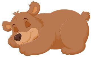 schattig beer tekenfilm slapen vector illustratie. dier natuur icoon concept geïsoleerd premie vector