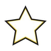 zwart en geel ster icoon vector illustratie