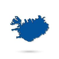 IJsland blauwe vector kaart geïsoleerd op een witte achtergrond.