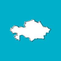 vectorillustratie van de kaart van kazachstan op blauwe achtergrond vector