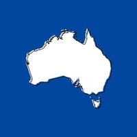 vectorillustratie van de kaart van australië op blauwe achtergrond vector