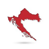 vectorillustratie van de rode kaart van kroatië op een witte achtergrond vector