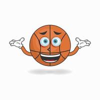 basketbal mascotte karakter met een verwarde uitdrukking. vector illustratie