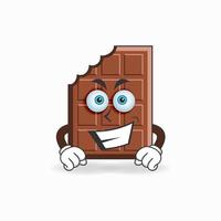 chocolade mascotte karakter met glimlach expressie. vector illustratie