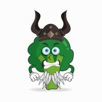 het karakter van de broccoli-mascotte wordt een vechter. vector illustratie