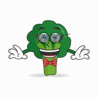 het karakter van de broccoli-mascotte wordt een zakenman. vector illustratie