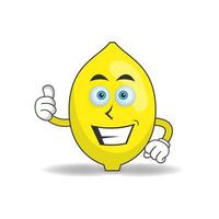 citroen mascotte karakter met glimlach expressie. vector illustratie