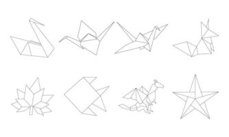 origami lijn kunst, icoon elementen illustratie vector