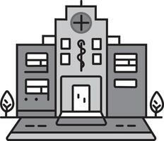 ziekenhuis lijn icoon, schets vector teken, lineair stijl pictogram geïsoleerd Aan wit. medisch gebouw symbool, logo illustratie