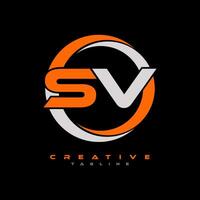 sv brief logo ontwerp Aan zwart achtergrond. sv creatief initialen brief logo concept. sv brief ontwerp. pro vector