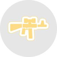 aanval geweer- glyph veelkleurig sticker icoon vector