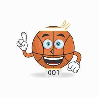 het karakter van de basketbalmascotte wordt een lopende atleet. vector illustratie