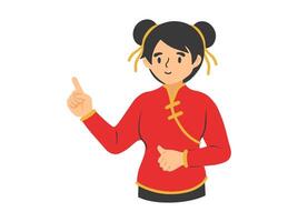 Chinese nieuw jaar vrouw illustratie vector