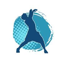 silhouet van een slank Mens dansen houding. silhouet van een mannetje danser in actie houding. vector