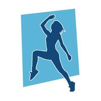 silhouet van slank vrouw aan het doen oefening. silhouet van een sportief vrouw aan het doen Sportschool training houding. vector