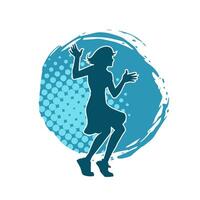 silhouet van een vrouw danser aan het doen hand- staan houding. silhouet van een vrouw dansen houding. vector