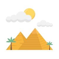 piramide, palm boom met zon zomer illustratie vector