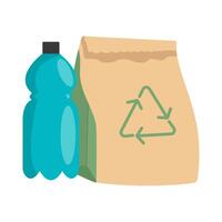 papier verpakking met fles plastic illustratie vector