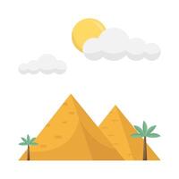 piramide, zon zomer, palm boom met kameel illustratie vector