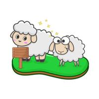 schapen met bord illustratie vector