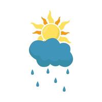 zon zomer met wolk regen illustratie vector