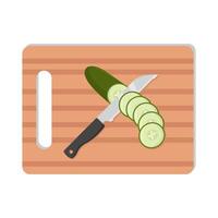 mes met komkommer in snijdend bord illustratie vector