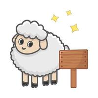 schapen met bord illustratie vector