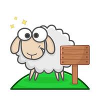 schapen met bord illustratie vector