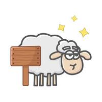 schapen met bord illustratie vector