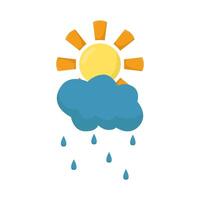 zon zomer met wolk regen illustratie vector