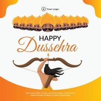 creatief bannerontwerp van happy dussehra indian festival template. vector