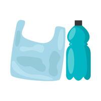 plastic zak recycling met fles plastic illustratie vector