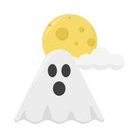 geest met wolk maan nacht illustratie vector