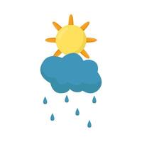 zon zomer met wolk regen illustratie vector