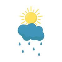 zon zomer met wolk regen illustratie vector