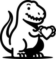 t-rex dinosaurus Holding hart vector