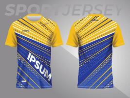 abstract blauw en geel achtergrond en patroon voor sport Jersey ontwerp vector