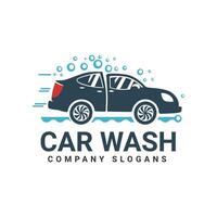 vlak auto wassen bedrijf logo vector