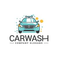 vlak auto wassen bedrijf logo vector