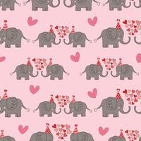 schattig tekenfilm Valentijn bos- dieren Cupido hoek liefde hart roze rood naadloos patroon textiel achtergrond vector illustratie