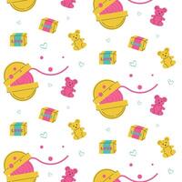 vector patroon van 90s snoepgoed bubbel gom en kleverig bears