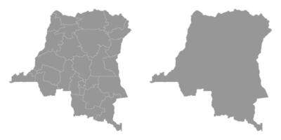 democratisch republiek van de Congo kaart met administratief divisies. vector illustratie.