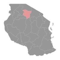 gelijkaardig regio kaart, administratief divisie van Tanzania. vector illustratie.