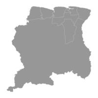 Suriname kaart met administratief divisies vector illustratie.