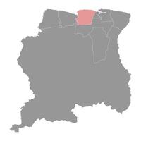 Saramacca wijk kaart, administratief divisie van surinaams. vector illustratie.