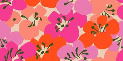 exotisch hand- getrokken bloemen, naadloos patronen met bloemen voor kleding stof, textiel, kleding, omhulsel papier, omslag, banier, huis decor, abstract achtergronden. vector illustratie.