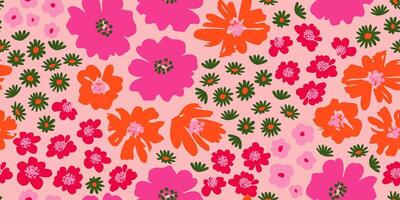 exotisch hand- getrokken bloemen, naadloos patronen met bloemen voor kleding stof, textiel, kleding, omhulsel papier, omslag, banier, huis decor, abstract achtergronden. vector illustratie.